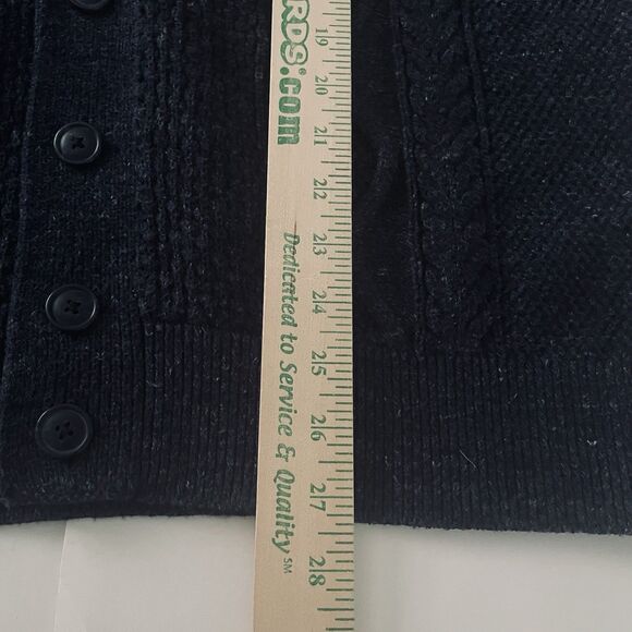Vtg Gap Cardigan Sweater Men L Navy Blue Fleck Grandpa Chunky Knit Shawl Collar - Picture 12 of 13